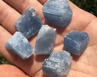 Blue Calcite (.5" - 4") Rough Blue Calcite Crystal - Raw Blue Calcite Stone - Crystals & Stones - Blue Calcite Raw - Natural Calcite