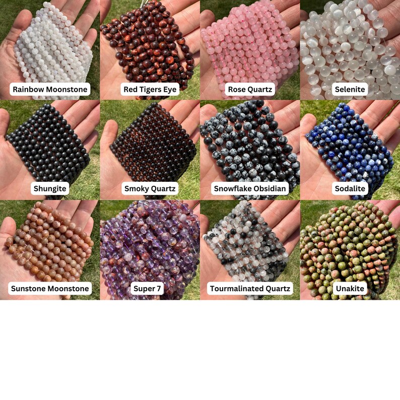 Oryginalne sznury koralików kryształowych 6 mm (ponad 40 kryształów) - koraliki 6 mm - polerowane koraliki kryształowe - okrągłe koraliki do wyrobu biżuterii - koraliki z kamieni szlachetnych 6 mm zdjęcie 4