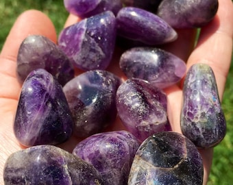 Amethyst Tumbled Crystal - Tumbled Amethyst Stone - Multiple Sizes Available - Crown Chakra Crystal - Polished Amethyst Gemstone