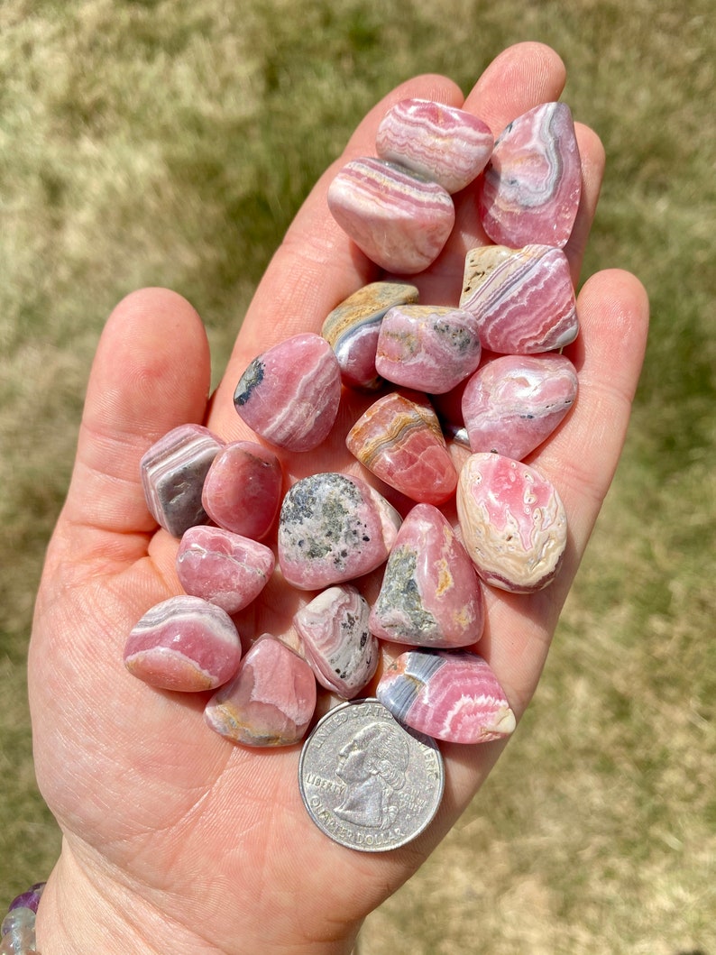 Rhodochrosite Tumbled Crystal 0.5 1.5 Grade AA Tumbled Rhodochrosite Stone Pink Rhodochrosite Gemstone Heart Healer Crystal image 8