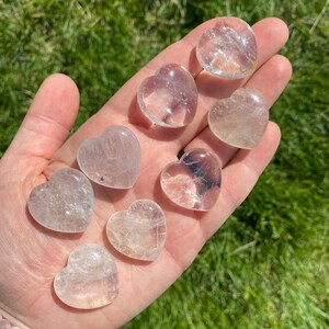 Clear Quartz Crystal Heart (0.75"-1.5") Tumbled Clear Quartz Heart Stone - Polished Crystal Clear Quartz - Clear Quartz Stone Heart image 4