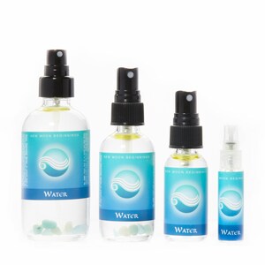 Water Element Spray Four Elements Room Spray Aromatherapy Essential Oils Healing Crystals Aquamarine & Amazonite Body Spray image 2
