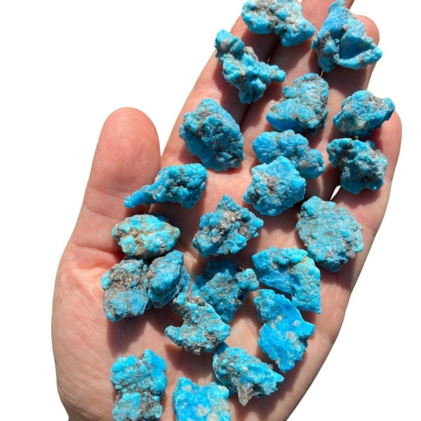 Raw Blue Turquoise Stone (0.3" - 1.5") - Grade A - Blue Turquoise Kingman Arizona A2 - Blue Turquoise Crystal - Natural Turquoise Stone