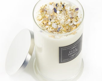 Full Moon Candles - Purification & Cleansing Candle - Crystal and Herb Candles - Aromatherapy Candles - soy candle - Selenite, Moonstone