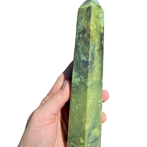 Serpentine Point (5&quot;- 8&quot;) Serpentine Stone Point - New Jade Stone - Large Serpentine Crystal - Polished Serpentine Tower from Peru - 15% Off