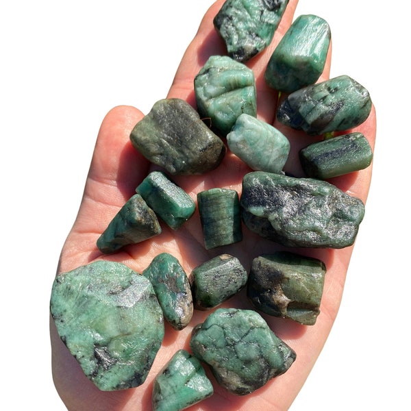 Raw Emerald Stone (1g to 160g) Grade A Natural Emerald Crystal - Genuine Emerald Stone - Healing Crystals and Stones - Raw Emerald Crystal