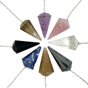 Pêndulos de Cristal (Você Escolhe o Cristal) - Pêndulo de Radiestesia de Cristal - Pêndulo de Adivinhação para Reiki - Pêndulo de Cristal