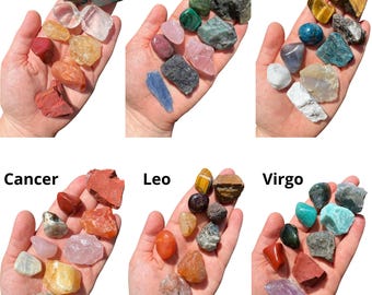 Zodiac Crystal Set - 12 Zodiac Signs Crystal Set - Crystals & Stones - Astrology Gemstone Set - Zodiac Crystals Kit - Zodiac Bundles