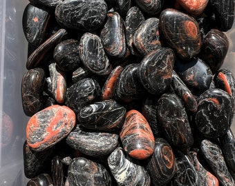 Black Tourmaline and Red Jasper Stone (0.75