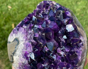 Raw Amethyst Crystal Geode Cluster - Standing Amethyst Stone - Raw Amethyst Cluster - Rough Amethyst Geode - Amethyst Decor - 138 - 25% Off