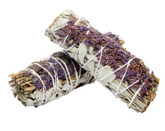 Lavender Flower White Sage Incense Stick - dried lavender bundle - white sage bundle - California white sage - energy cleansing incense