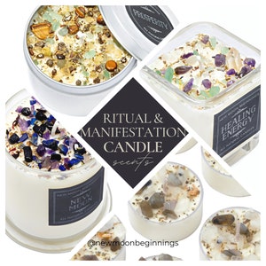 Ritual and Manifestation Candles - Ritual Candles - Manifestation Crystal Candles - Crystal Energy Candles - Soy Scented Candles - Handmade!