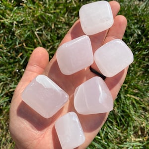 Pink Calcite Tumbled Stone - Multiple Sizes Available  - Tumbled Pink Calcite Crystal - Polished Pink Calcite Gemstone - Pink Calcite stone