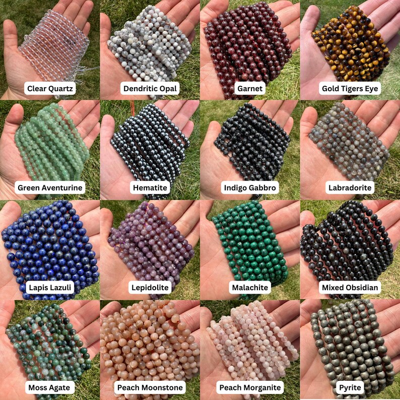 Oryginalne sznury koralików kryształowych 6 mm (ponad 40 kryształów) - koraliki 6 mm - polerowane koraliki kryształowe - okrągłe koraliki do wyrobu biżuterii - koraliki z kamieni szlachetnych 6 mm zdjęcie 3