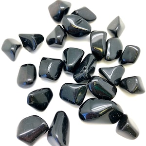 Black Onyx Natural Tumbled Polished Gemstone - Single Stone or Bulk  Wholesale Lot