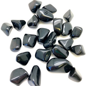 Black Onyx Tumbled Stone - ( 0.5&quot;) - Tumbled Black Onyx Crystal - Polished Onyx Gemstone - Black Crystal and Stone - Natural Onyx