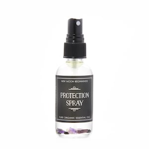 Aura Protection Spray - Energy Cleansing Spray - Lavender, Sage, Cedarwood Essential Oil Aromatherapy - Amethyst, Tourmaline & Quartz Stones