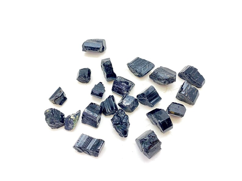 Black Tourmaline Crystal - Black Tourmaline Raw - Rough Black Tourmaline - Grade A Black Tourmaline - Small Black Tourmaline - High Quality! About 0.5"