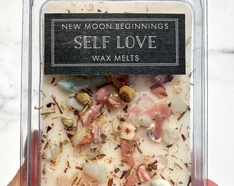 Self Love Wax Melts - Crystal Wax Melt - Self Care Wax Melt Gift - Soy Wax Melts - Vanilla & Sandalwood Scented - Aromatherapy - Handmade!