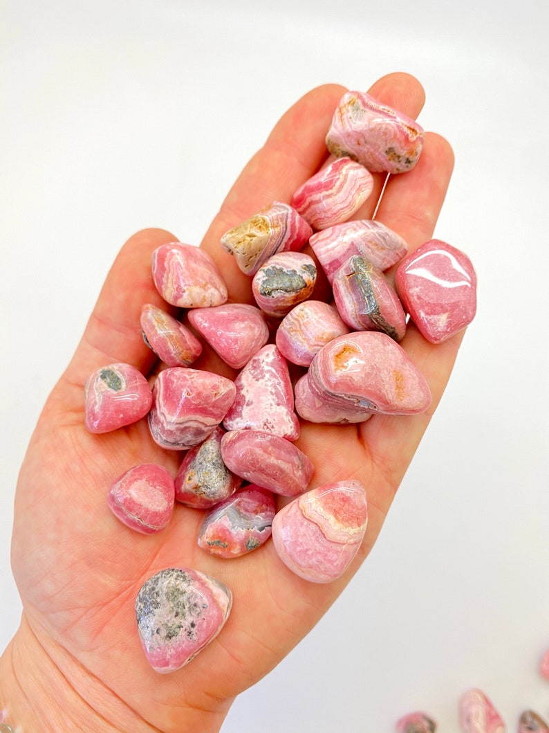 Rhodochrosite Tumbled Crystal 0.5 1.5 Grade AA Tumbled Rhodochrosite Stone Pink Rhodochrosite Gemstone Heart Healer Crystal image 7