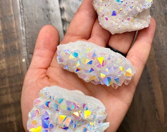 Angel Aura Cluster - Angel Aura Quartz Cluster - Aura Quartz Crystal - healing crystals and stones - Aura Quartz Stone - angel aura crystal