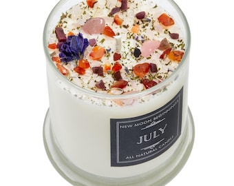 July Candle - Handmade Birthstone & Birth Month Candle - July Anniversary, Wedding, Birthday Gift - 100% Soy Aromatherapy Candle - Handmade!
