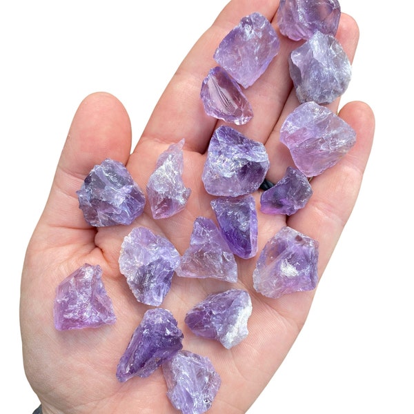 Cristal de amatista crudo (0,5" - 1,5") AB de grado pequeño - Piedra de amatista en bruto - Cristal de amatista natural - Cristales y piedras curativas