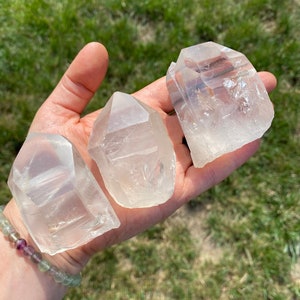 Large Lemurian Crystals - Lemurian Quartz Crystal Point - XL Lemurian Quartz Crystal with Striations - Lemurian Quartz Crystal from Brazil image 5