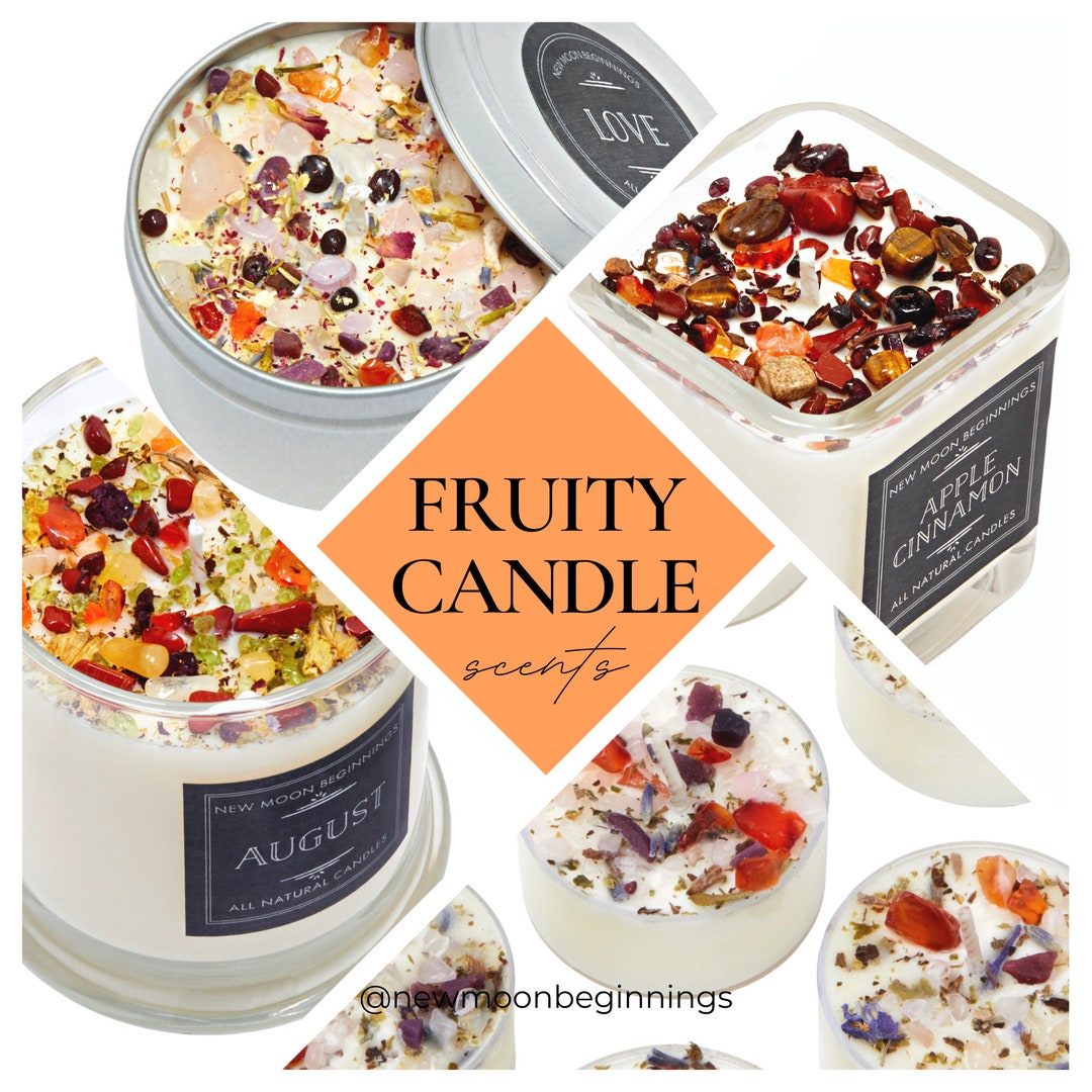 Fruity Candles Crystal Candles With Fruity Scents Candles in Jar Soy Wax Candles Fruit Scented