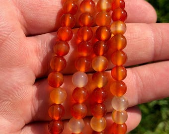 Bracciale in corniola - Gioielli in corniola - Bracciale elastico - Bracciale in cristallo - Bracciale elastico - Pietra preziosa corniola autentica