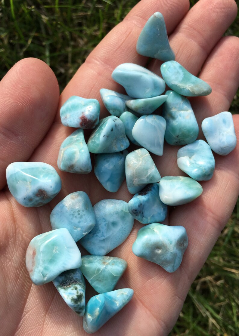 Larimar Stone Dominican Republic larimar crystal healing Etsy