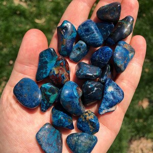 Shattuckite Tumbled Stone Grade A Shattuckite Multiple Sizes Available Shattuckite Tumbled Crystal Polished Blue Gemstone image 7