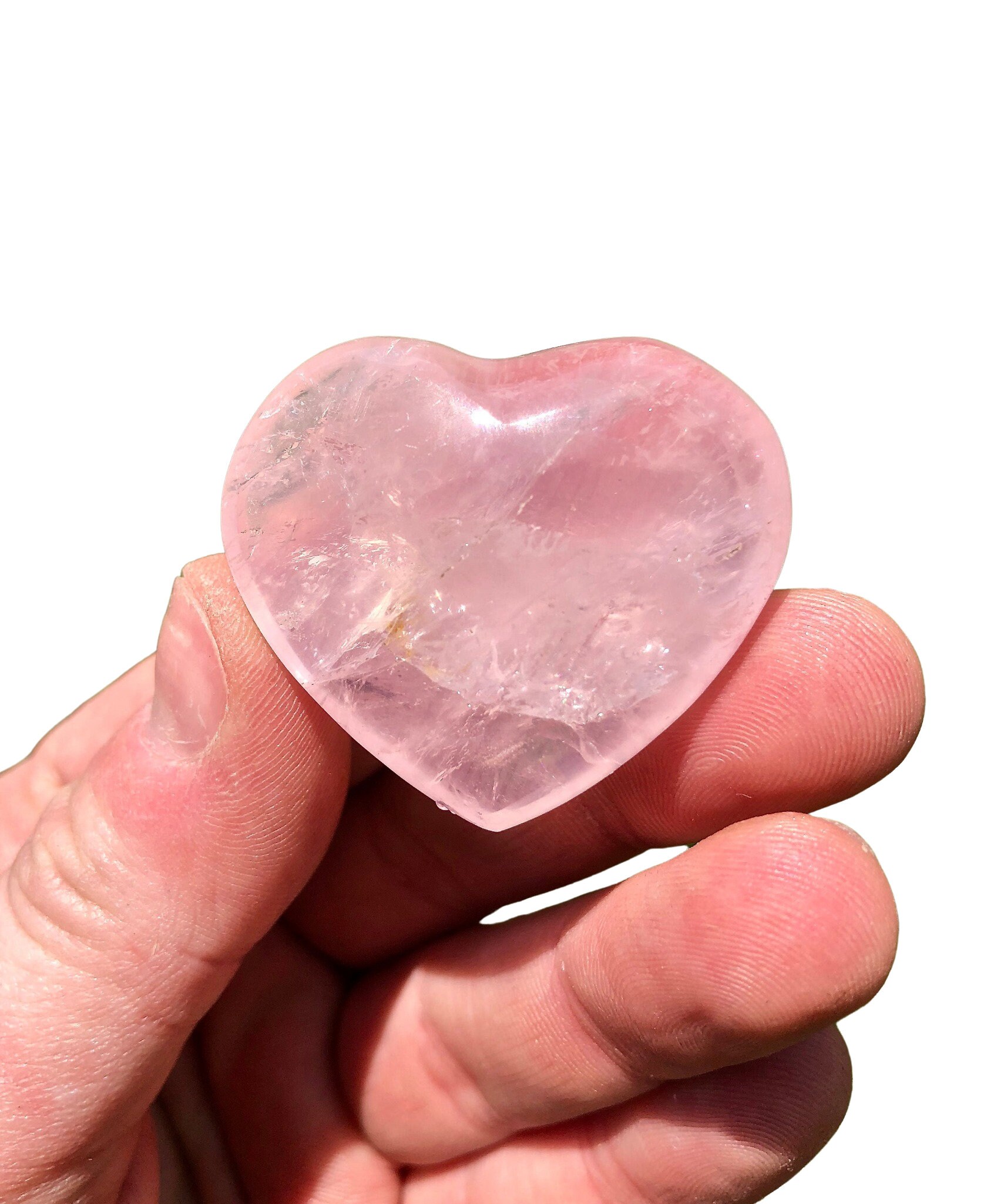 Heart Rose Quartz Crystal - Rose Quartz Heart Crystal - healing cryst…
