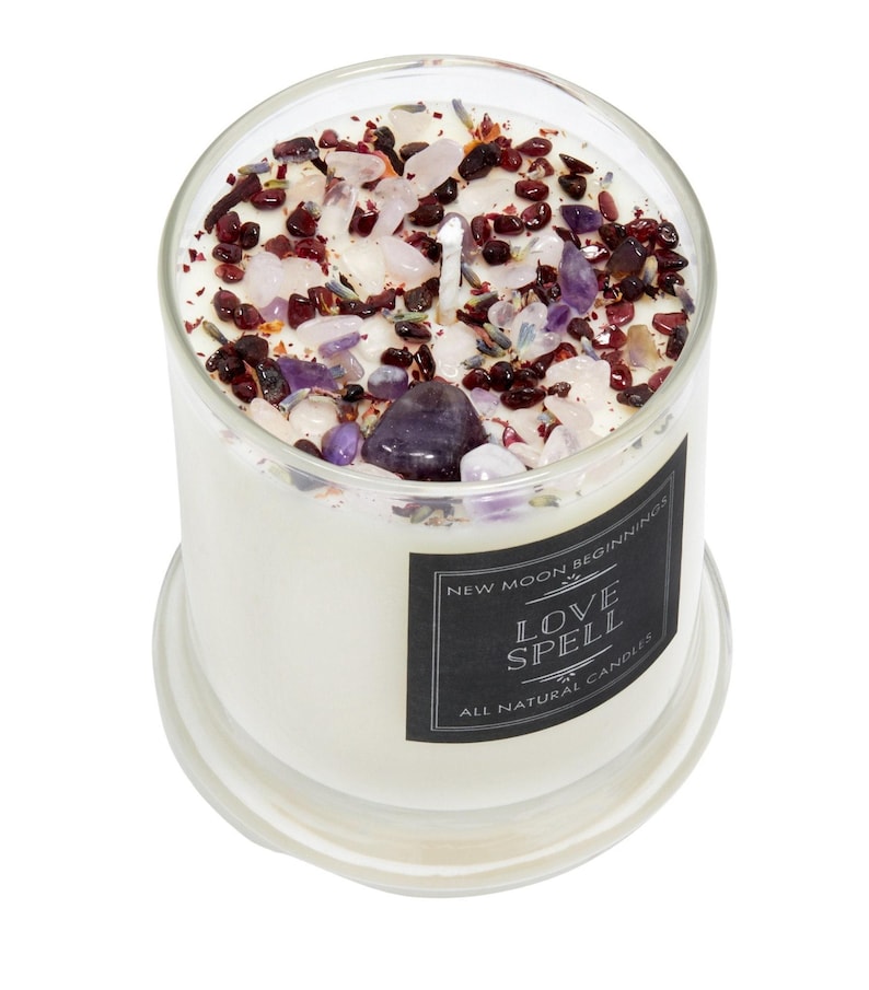 Love Spell Candles - Love Ritual Candle - Soy Crystal Candle for Love - Manifest Love - Garnet, Rose Quartz, Amethyst Candle - Handmade! image 2