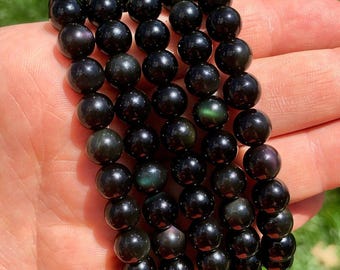Pulsera de obsidiana arcoíris - Pulsera elástica - Gema de obsidiana arcoíris - Pulsera elástica - Joyería de obsidiana arcoíris - Cristal de obsidiana arcoíris