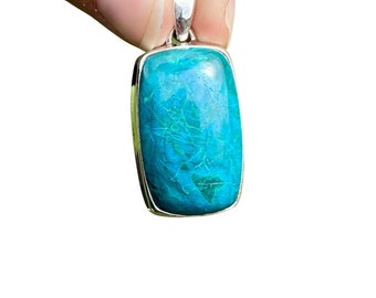 chrysocolla pendant - chrysocolla cabochon - healing crystals and stones - chrysocolla necklace - chrysocolla jewelry - chrysocolla