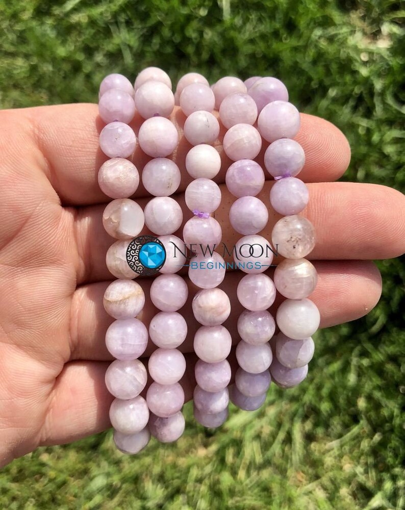 Pink Kunzite Bracelet 7-8mm - Elastic Bracelet - Crystals Bracelet - Kunzite Jewelry - Dainty Pink Gemstone - Genuine Pink Kunzite image 4