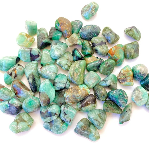 Emerald Tumbled Stone - Grade A - Multiple Sizes Available - Tumbled Emerald Crystal - Genuine Emerald Crystal - Emerald Semi Precious Stone