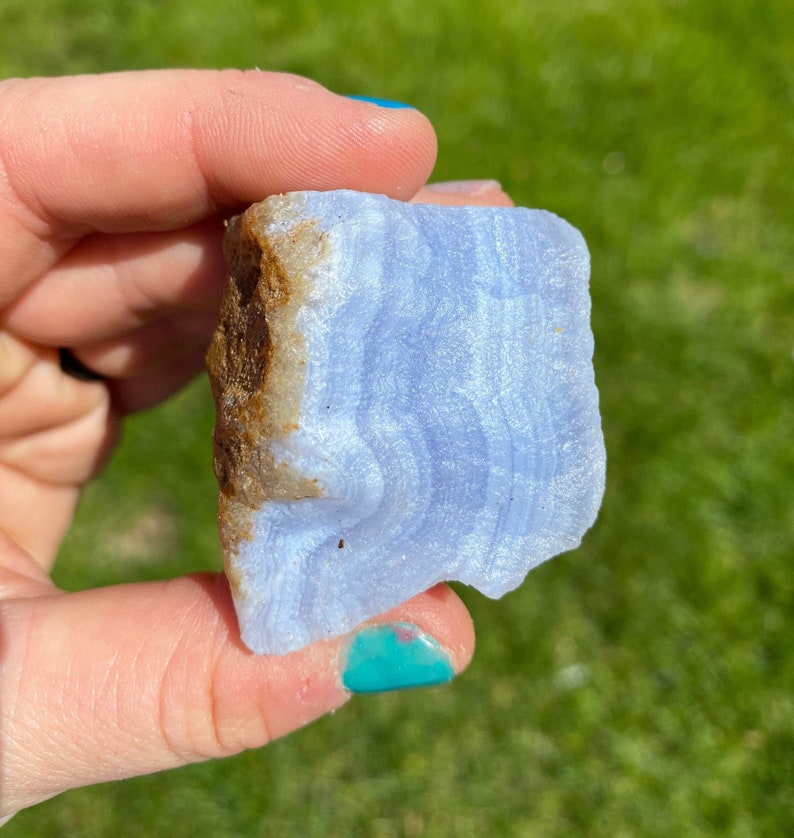 Raw Blue Lace Agate Stone Rough Blue Lace Agate Healing Crystals and Stones Raw Blue Lace Agate Slab Raw Agate Stone Blue Agate image 2