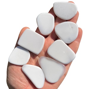 White Cacholong Opal Stone (1.25&quot; - 2.75&quot;) White Common Opal Crystal - Crystals Tumbled Stones - White Opal Slice - White Opal Stone