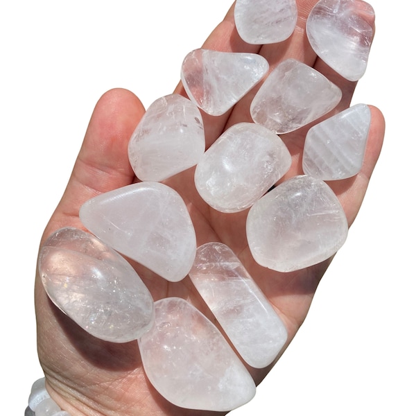 Clear Quartz Tumbled Stone - Grade AB - Multiple Sizes Available - Tumbled Polished Clear Quartz Crystal - Gemstone for Amplification