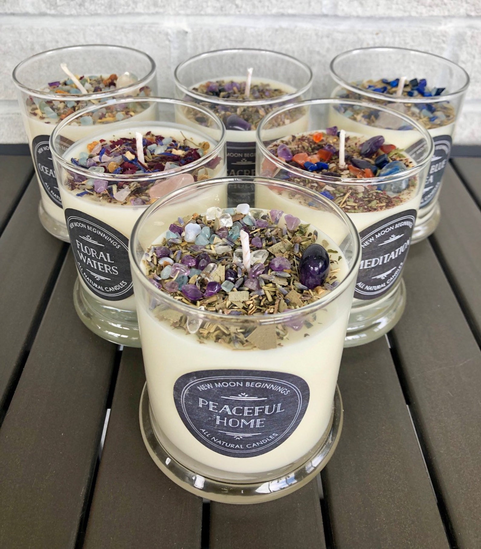 Crystals & Herb Energy Candles 12oz Soy Candles handmade Etsy