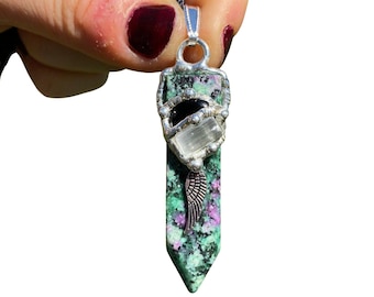 Empath-hanger - mes-amuletketting - Empath-kristalketting - Empath-beschermingskristallen - intentiekristallen - genezingsketting
