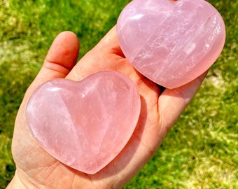 Rose Quartz Crystal Heart (1.5" - 3") Rose Quartz Heart Crystal - Heart Chakra Stone - Polished Crystal Heart - Pink Heart Shaped Crystal