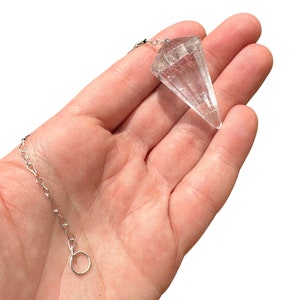 Clear Quartz Pendulum - Clear Quartz Crystal Dowsing Pendulum - Divination Pendulum Crystal for Reiki - Crystal Pendulum image 9