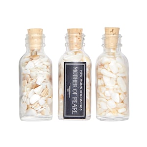 Perlmutt Kristallflasche - Perlmutt Stein Flasche - Perlmutt Chips - Edelstein Flasche - Perlmutt Edelstein Chips
