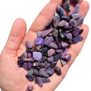 Sugilite Tumbled Stone - Multiple Sizes Available - Mix Grade A- Tumbled Sugilite Chip Crystal - Polished Sugilite Gemstone - Purple Crystal