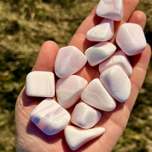 Mangano Calcite Tumbled Stone - Grade A - Multiple Sizes Available - Tumbled Pink Calcite Crystal - Fluorescent Mineral - Polished Mangano image 15