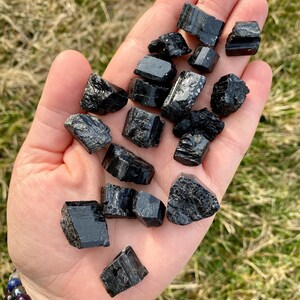 Black Tourmaline Crystal - Black Tourmaline Raw - Rough Black Tourmaline - Grade A Black Tourmaline - Small Black Tourmaline - High Quality! image 2