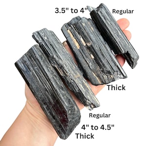 Tronco de turmalina negra en bruto (0,5”-9”), grado A - Piedra de turmalina negra en bruto - Cristal de turmalina negra natural - Varios tamaños - Procedente de Brasil imagen 6